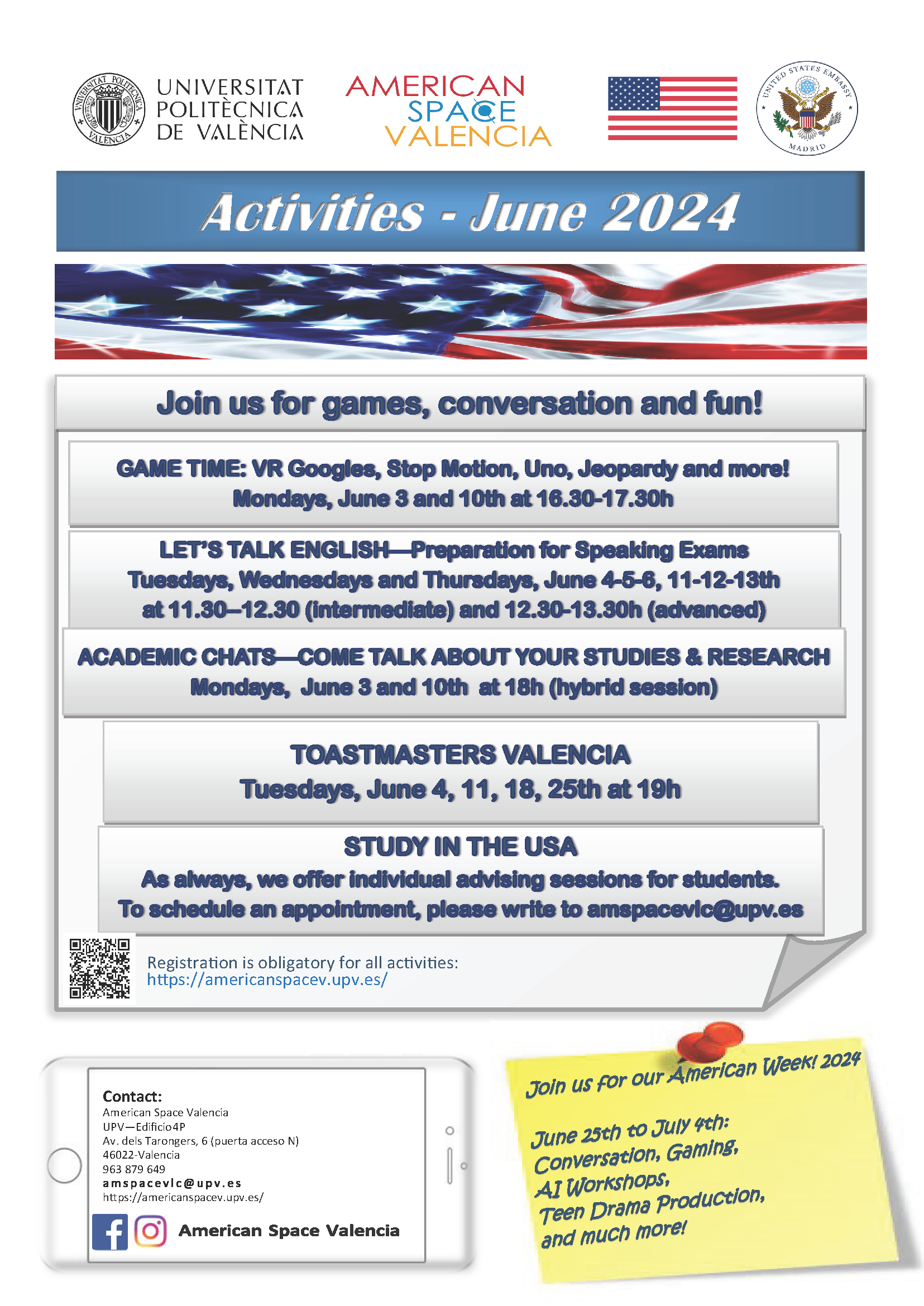American Space Valencia ALL Activities June 2024v2